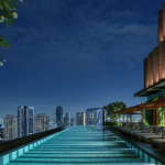Typical Roof Top Infinity Pool Night Photo
